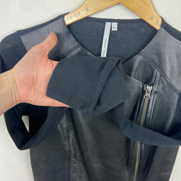 Revolve Michael Stars 100% Leather Lea Moto Asymmetric Zip Jacket Size XS Boho - Picture 7 of 14